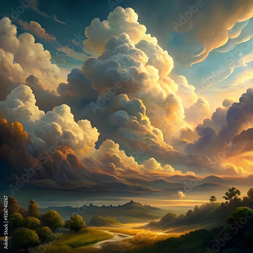 beautiful clouds scenery photo