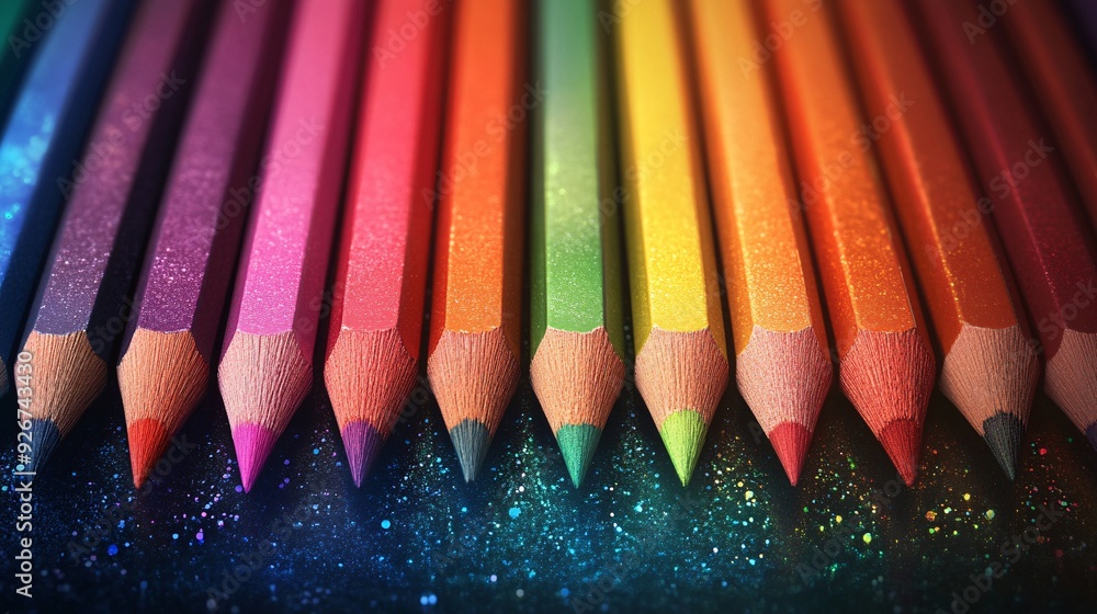 Vivid Spectrum Sketch Illustration with Glossy Finish and Copy Space Vivid Spectrum Sketch Illustration with Glossy Finish and Copy Space