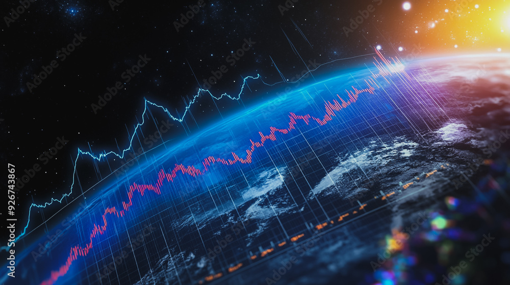 background network points Earth's surfacewith charts and graphs with statistics to analyze business potential and forecast future development of companies growth. background network points Earth's surfacewith charts and graphs with statistics to analyze business potential and forecast future development of companies growth.