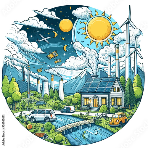 This vector image shows the importance of the environment.

