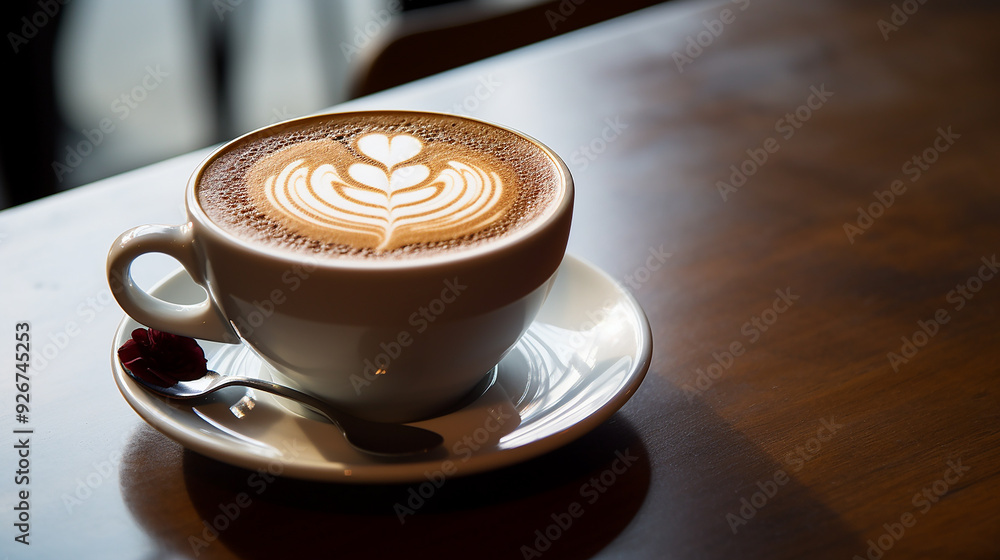 Warm Cappuccino in Cozy Café - Generative AI Warm Cappuccino in Cozy Café - Generative AI