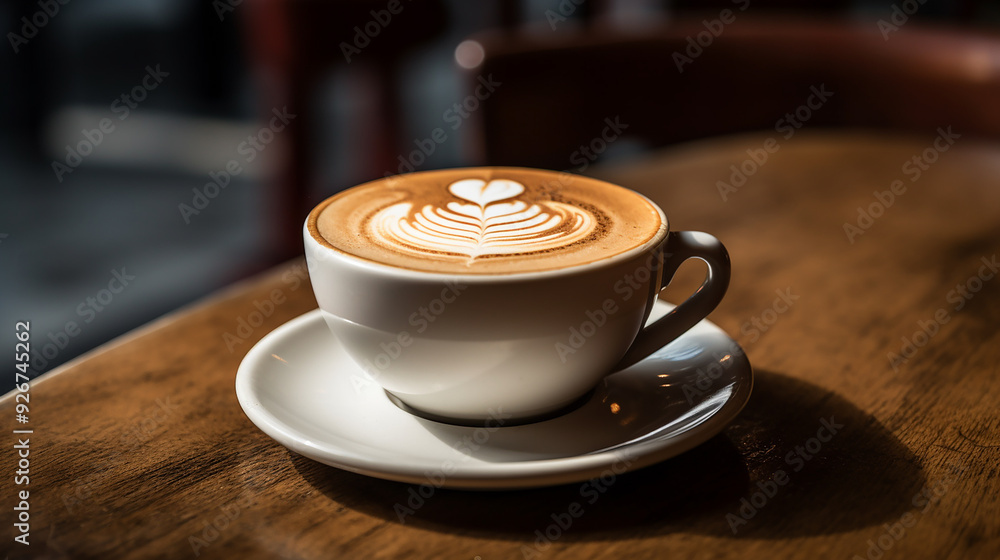 Warm Cappuccino in Cozy Café - Generative AI Warm Cappuccino in Cozy Café - Generative AI