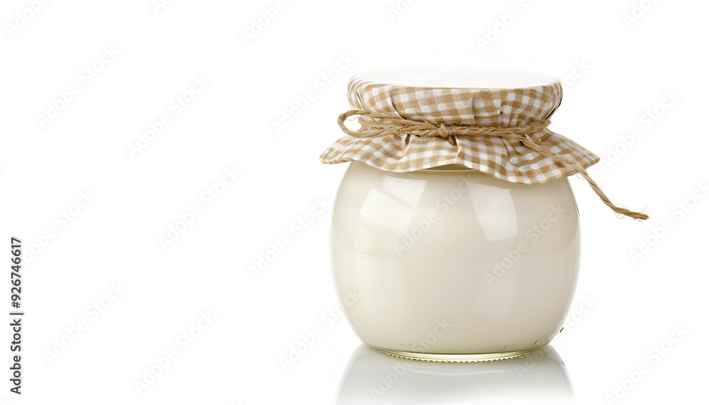 Jar of milk, isolated on white background Jar of milk, isolated on white background