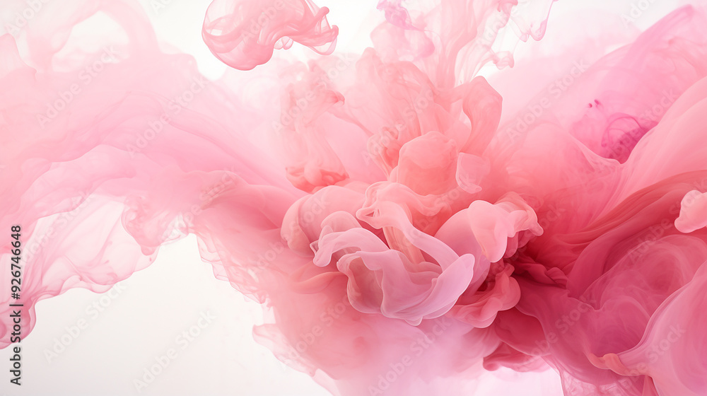 Pink Ink and White Smoke Fusion - Generative AI Pink Ink and White Smoke Fusion - Generative AI