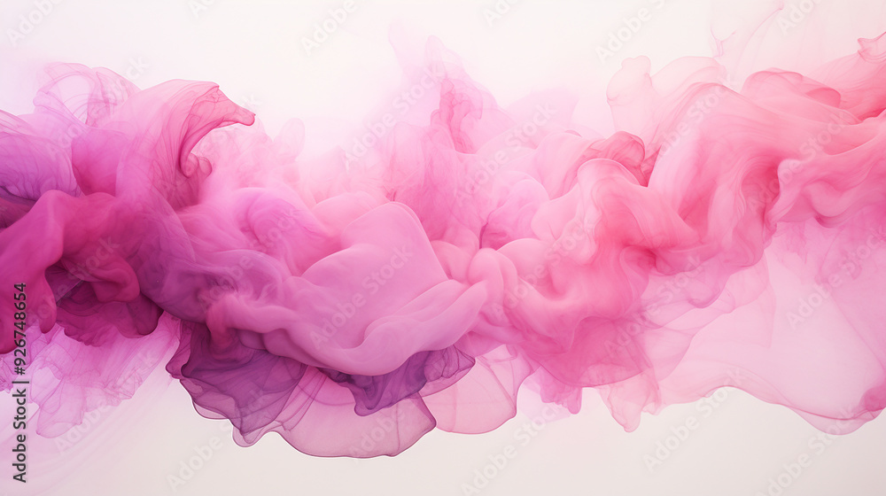 Pink Ink and White Smoke Fusion - Generative AI Pink Ink and White Smoke Fusion - Generative AI