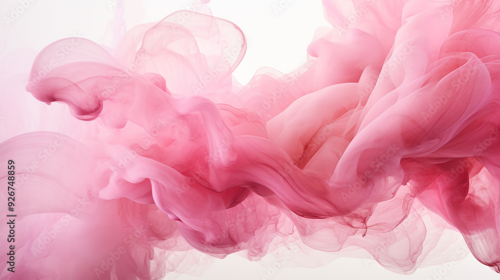 Abstract Pink Smoke on White Ink - Generative AI Abstract Pink Smoke on White Ink - Generative AI