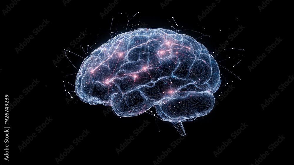 intricate digital illustration of a human brain, with vibrant neon connections highlighting the complexity and beauty of neural networks, emphasizing the dynamic and intricate natu intricate digital illustration of a human brain, with vibrant neon connections highlighting the complexity and beauty of neural networks, emphasizing the dynamic and intricate natu