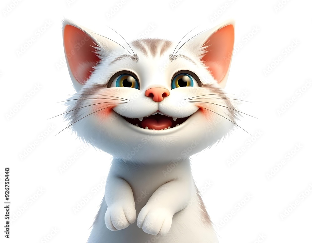 happy 3D cat on white background create with ai happy 3D cat on white background create with ai
