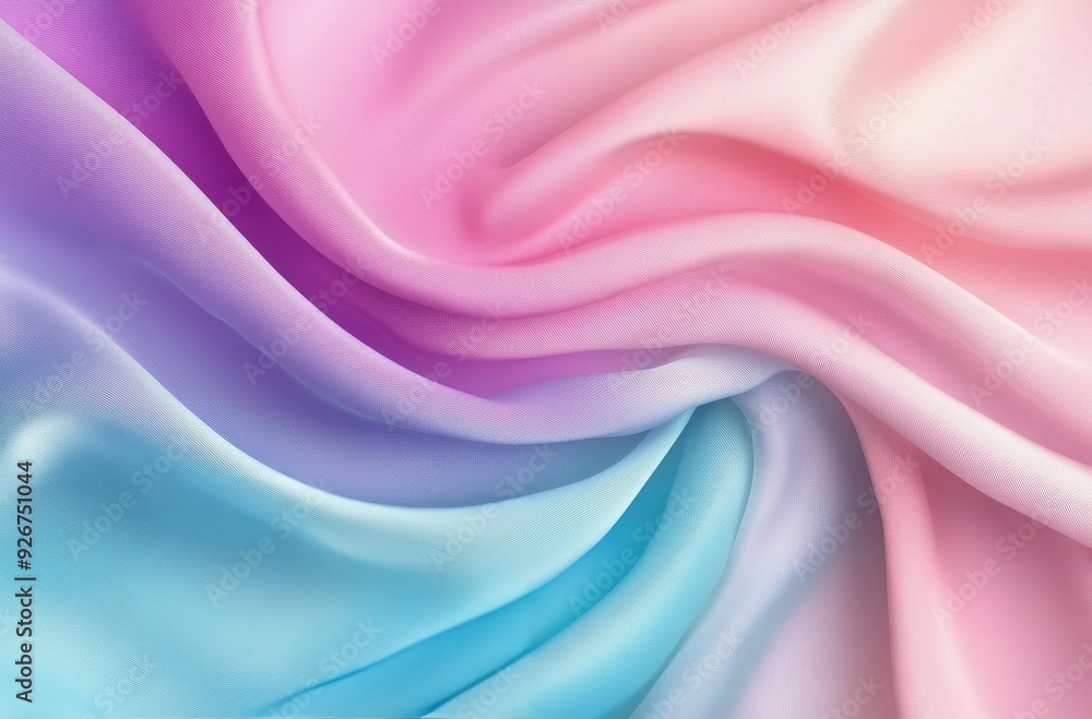 Swirling pastel fabric patterns in shades of pink and blue at sunset Swirling pastel fabric patterns in shades of pink and blue at sunset