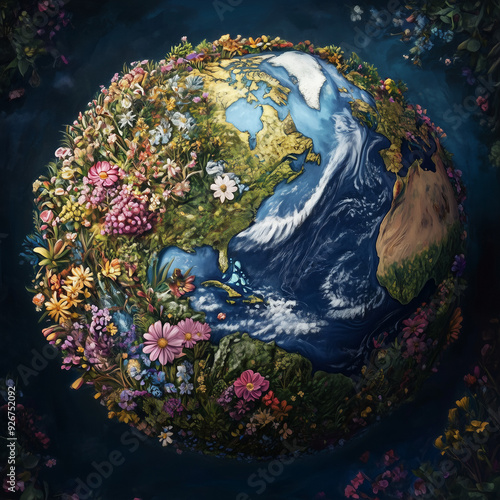 Colorful World Globe Illustration Art – High-Quality Global Map Design for Travel, Education, and International Themes photo