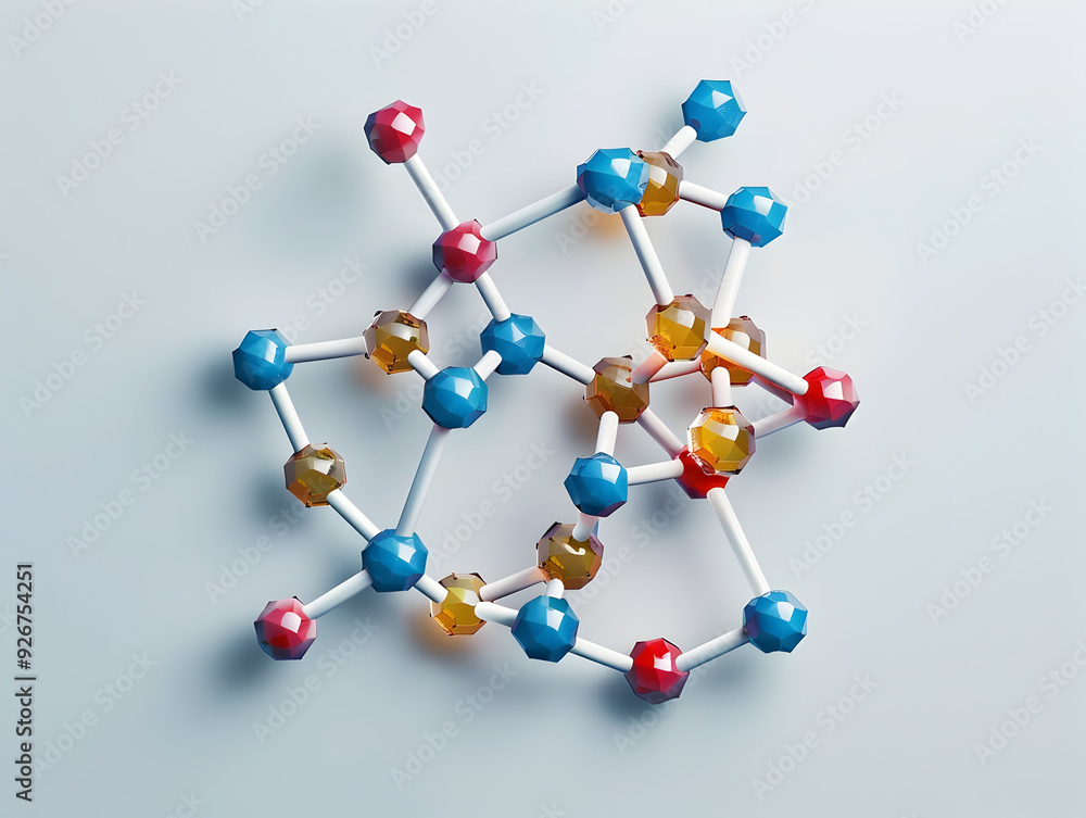 Obraz premium Abstract Structure Background of Molecule Or Atom, molecular structure, structural chemical formula with atoms