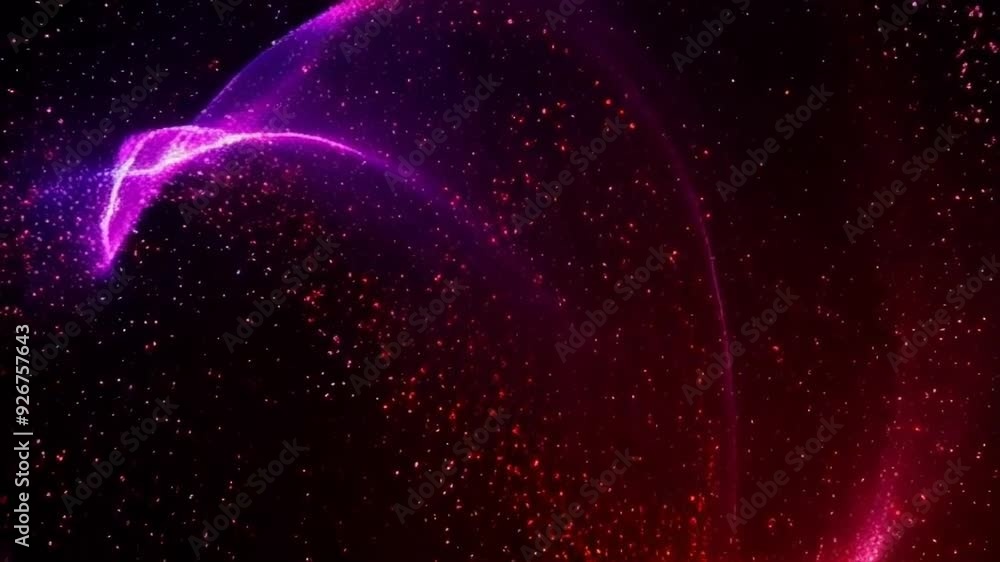 custom made wallpaper toronto digitalA swirling pink and purple wave of light particles on a black background, creating an abstract, vibrant scene.