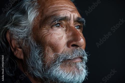 Close-up Portrait of Elderly Man with Weathered Face and Thoughtful Expression, Highlighting Wrinkles, Grey Hair, and a Deep Sense of Contemplationaging