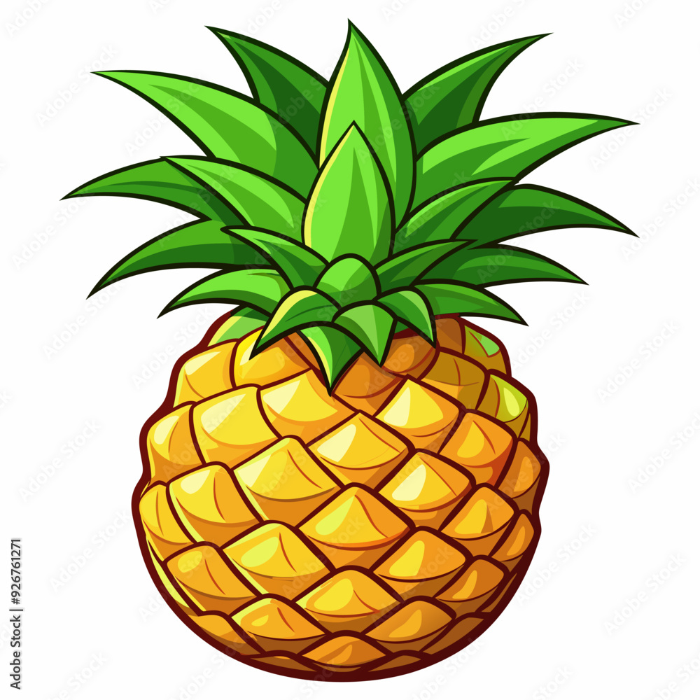 Fototapeta premium Vector illustration of pineapple fruit