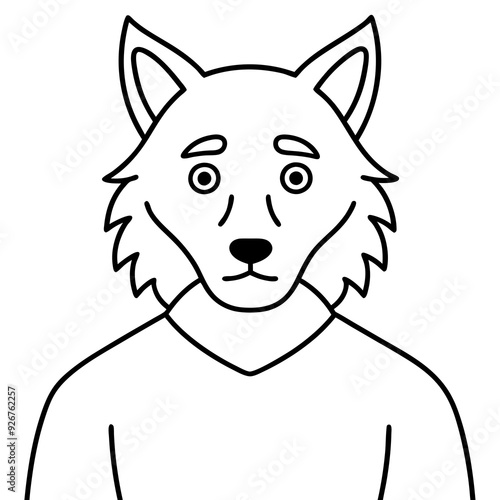 sad humanized wolf