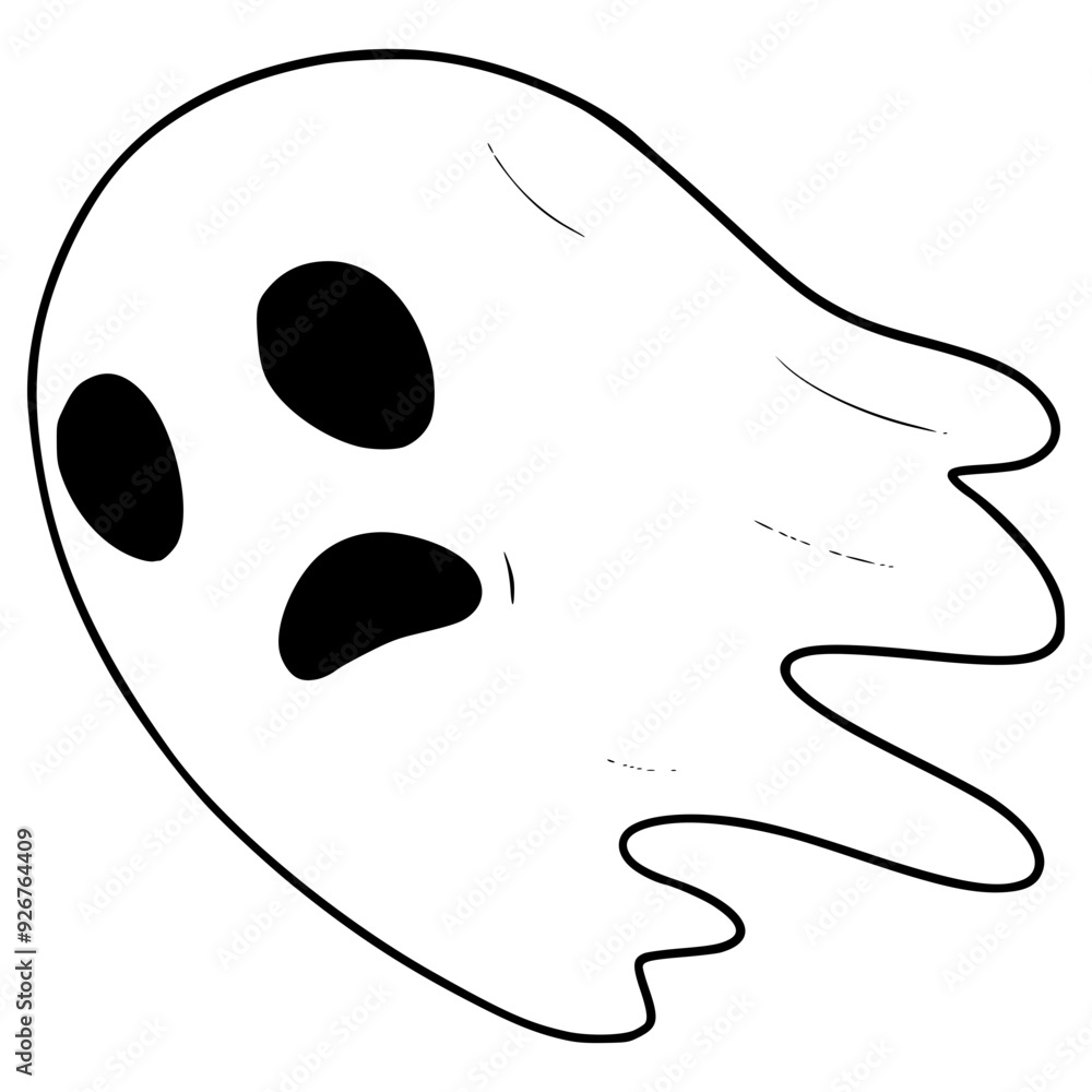 ghost illustration hand drawn outline vector ghost illustration hand drawn outline vector