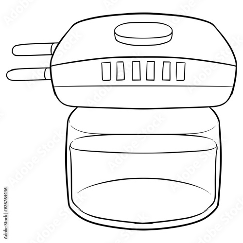 electric mosquito repellent illustration hand drawn outline vector