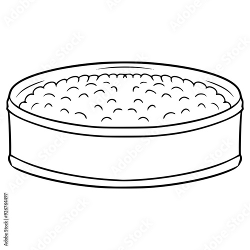 canned caviar illustration hand drawn outline vector