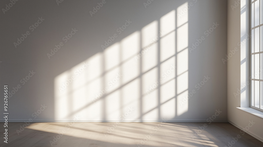 minimalist empty room with a window light and shadow reflecting on wall wooden floor background backdrop
minimalist empty room with a window light and shadow reflecting on wall wooden floor background backdrop