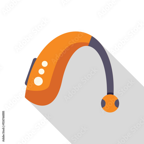 Orange hearing aid enhancing sound perception for individuals with hearing impairment