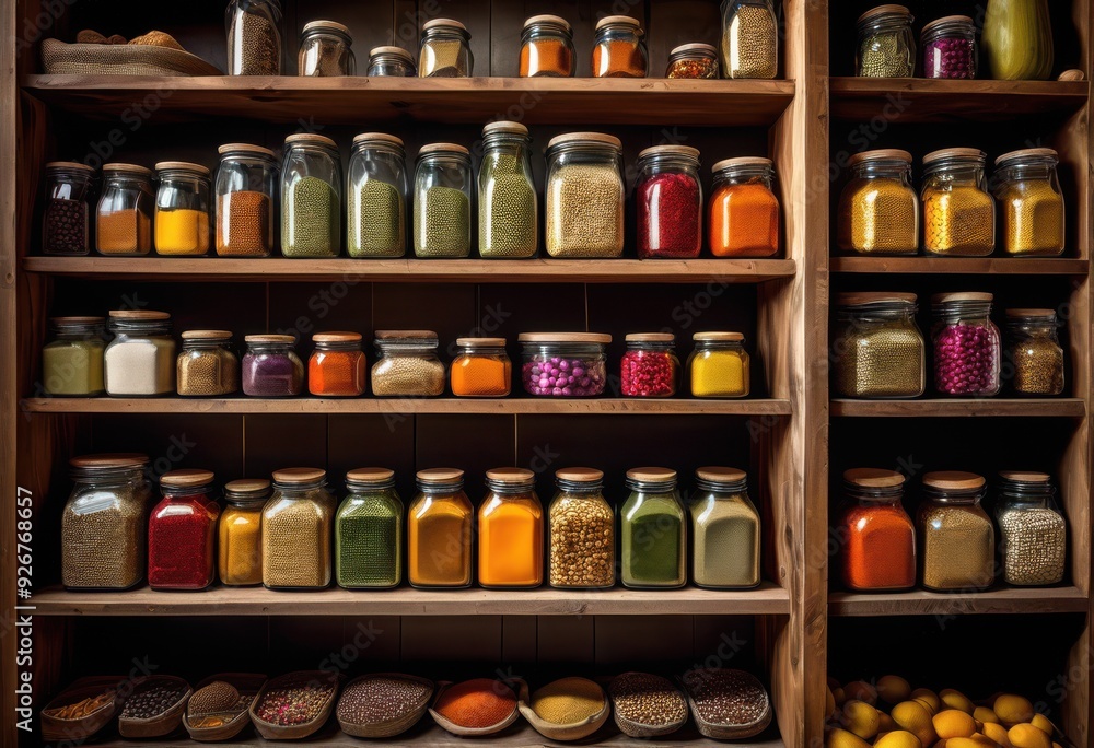 vibrant pantry shelves overflowing colorful ingredients displaying rainbow culinary possibilities, lgbtq, lgbt, pride, love, equality, spices, herbs vibrant pantry shelves overflowing colorful ingredients displaying rainbow culinary possibilities, lgbtq, lgbt, pride, love, equality, spices, herbs