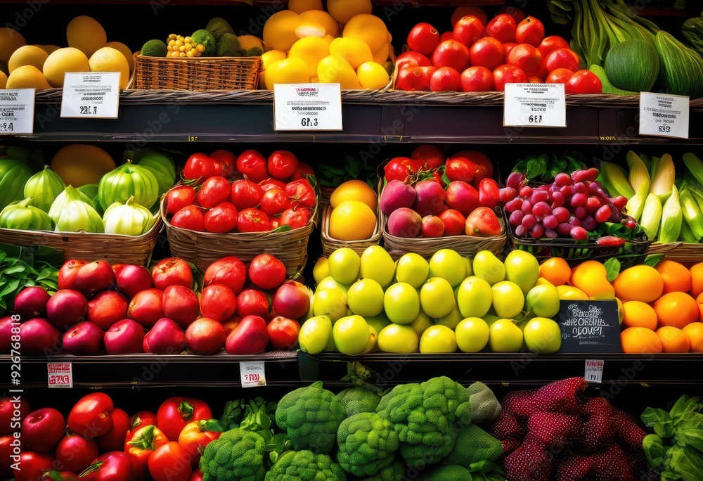 vibrant close fresh produce displaying safety labels colorful fruits vegetables enhanced visibility appeal, organic, healthy, nutrition, market, texture vibrant close fresh produce displaying safety labels colorful fruits vegetables enhanced visibility appeal, organic, healthy, nutrition, market, texture