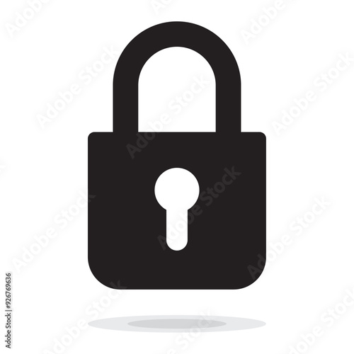 Lock Icon in trendy flat style isolated on white background. Security symbol for your web site design, logo, app, UI. Black padlock icon sign symbol pictogram. Vector illustration, EPS10. 