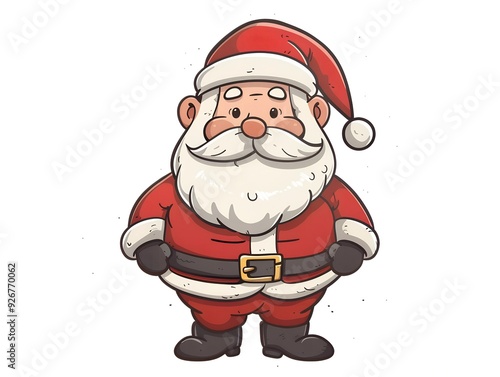 Santa Claus clipart simple illustration for kids. AI generated