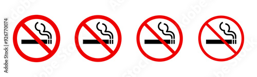 No smoking sign set