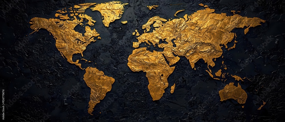 World map with detailed landform representation World map with detailed landform representation