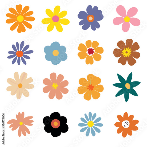 Collection of flowers. abstract botanical flowers background. style for banners, wallpaper, posters, websites, online shopping.Vector illustration design and creative idea,eps 10.