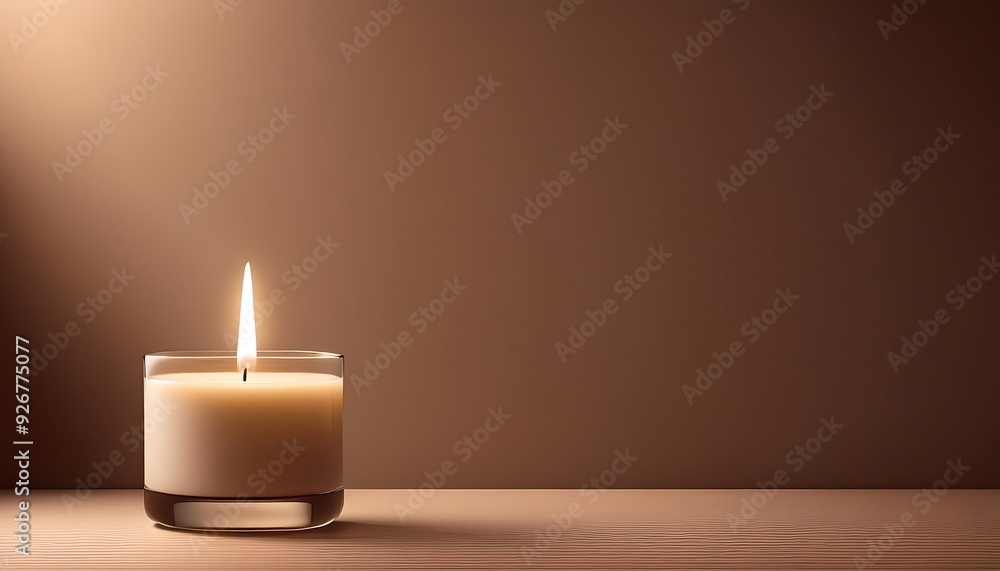 Candlelit Serenity- A minimalist scene with a single, elegant candle burning gently in the soft blurred background and copy space. Graphic art illustration scene Candlelit Serenity- A minimalist scene with a single, elegant candle burning gently in the soft blurred background and copy space. Graphic art illustration scene