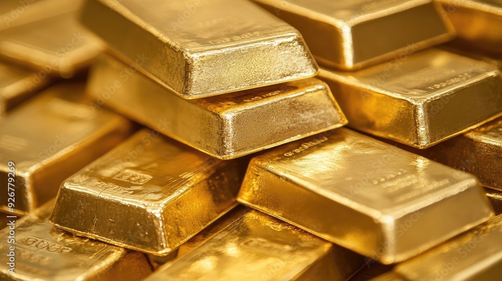 Close-Up of Gold Bars Safely Kept in a Vault Close-Up of Gold Bars Safely Kept in a Vault