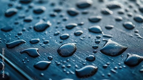 Solar Panel Surface with Water Droplets