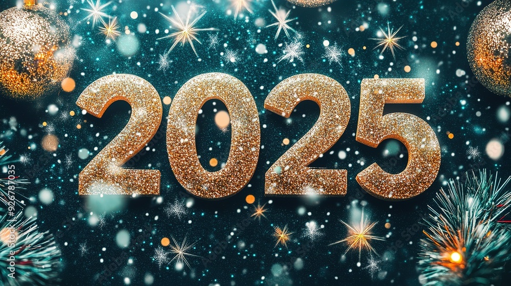 Glittery Gold 2025 New Year's Eve Ornament Glittery Gold 2025 New Year's Eve Ornament
