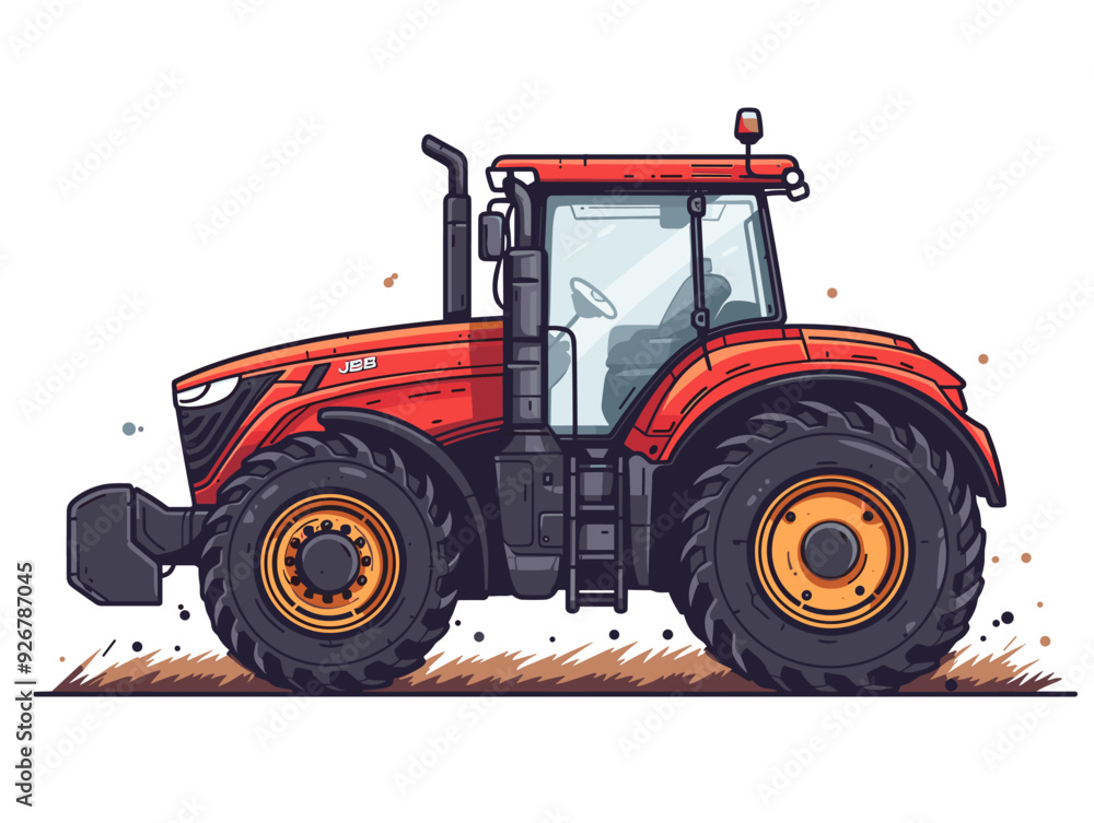 Obraz premium Tractor. Vector illustration. Isolated on white background