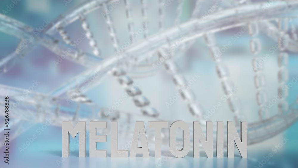 Fototapeta premium The melatonin on dna Background for sci or health concept 3d rendering.