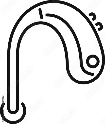 Simple hearing aid device restoring hearing loss icon