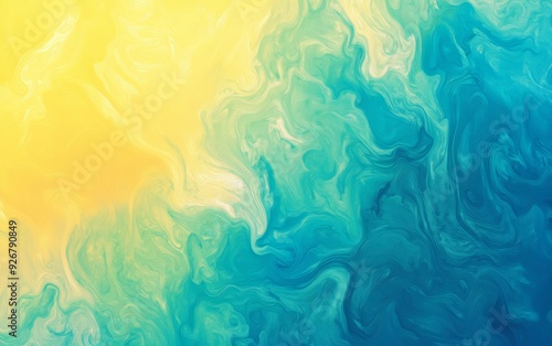Abstract Swirling Yellow and Blue