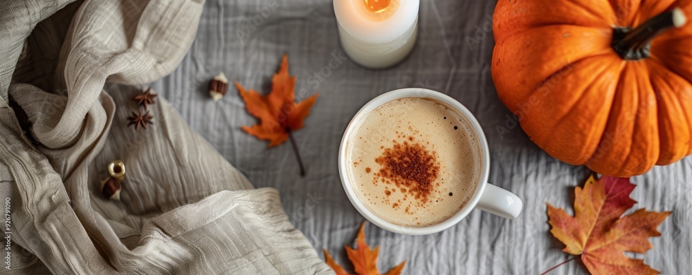 cup of coffee on autumn background. cup of coffee on autumn background.