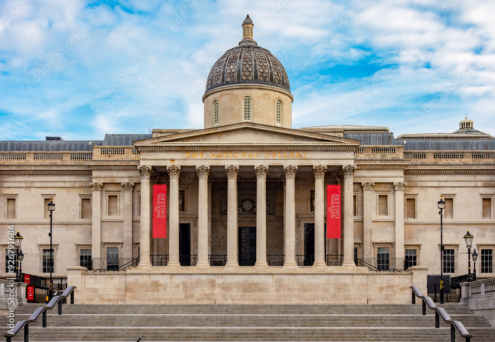 National Gallery on Trafalgar square in London, UK