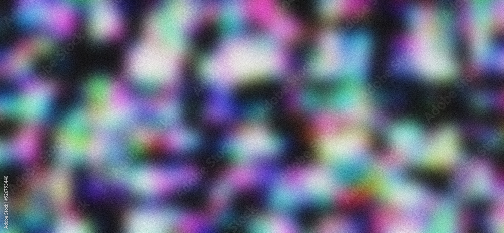 Blurred background of colored textures on a black background with a grainy texture Blurred background of colored textures on a black background with a grainy texture