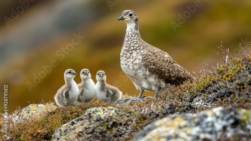 Wallpaper Mural Ptarmigan with chicks, Iceland Torontodigital.ca