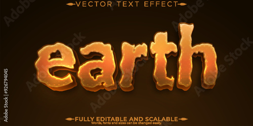 Earth editable text effect, editable planet and world text style
