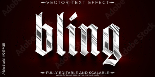 Bling editable text effect, editable gangsta and hip-hop text style