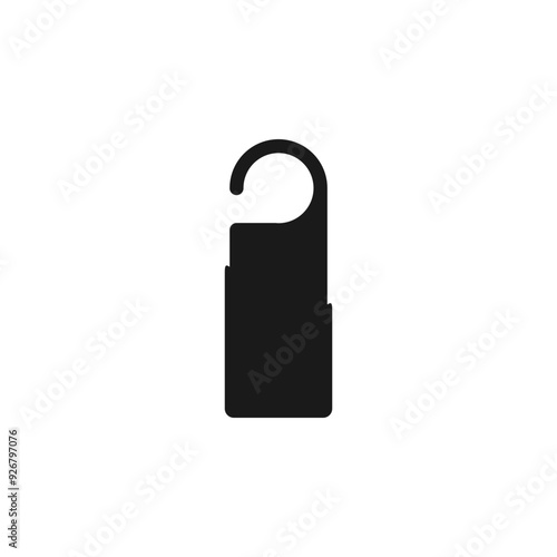 door hanger with hooks in stamp silhouette illustration and slanted cutout accents below