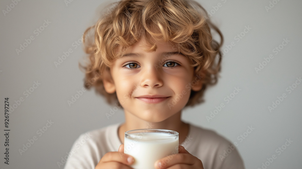 little boy holding glass of milk on white background little boy holding glass of milk on white background