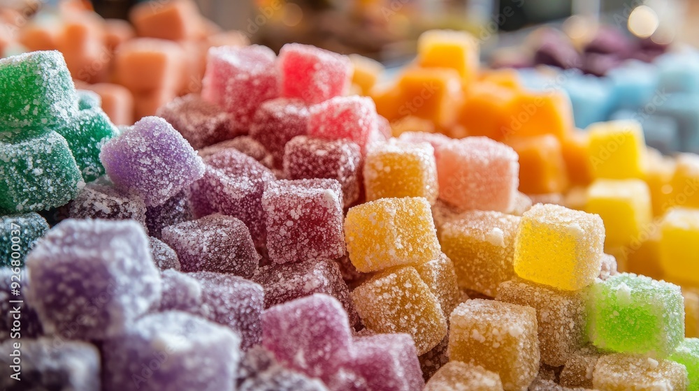 Feast Concept: A mound of vibrant akide sekeri, traditional Turkish sweet sugar candies for Ramadan Feast Concept: A mound of vibrant akide sekeri, traditional Turkish sweet sugar candies for Ramadan