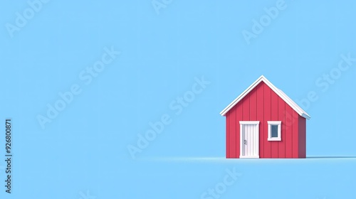 Wallpaper Mural Charming Red and White House Scene Torontodigital.ca