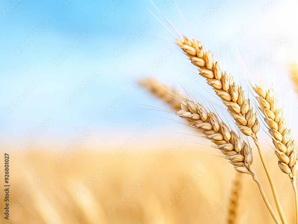 Golden Wheat Field Close-Up Landscape Scene Golden Wheat Field Close-Up Landscape Scene